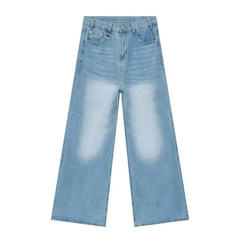 Summer Men's Denim Pants Old Blue Washed Male Jeans Straight Casual Menwear Loose Wide Leg Trousers New Fashion 9C354 — image 14