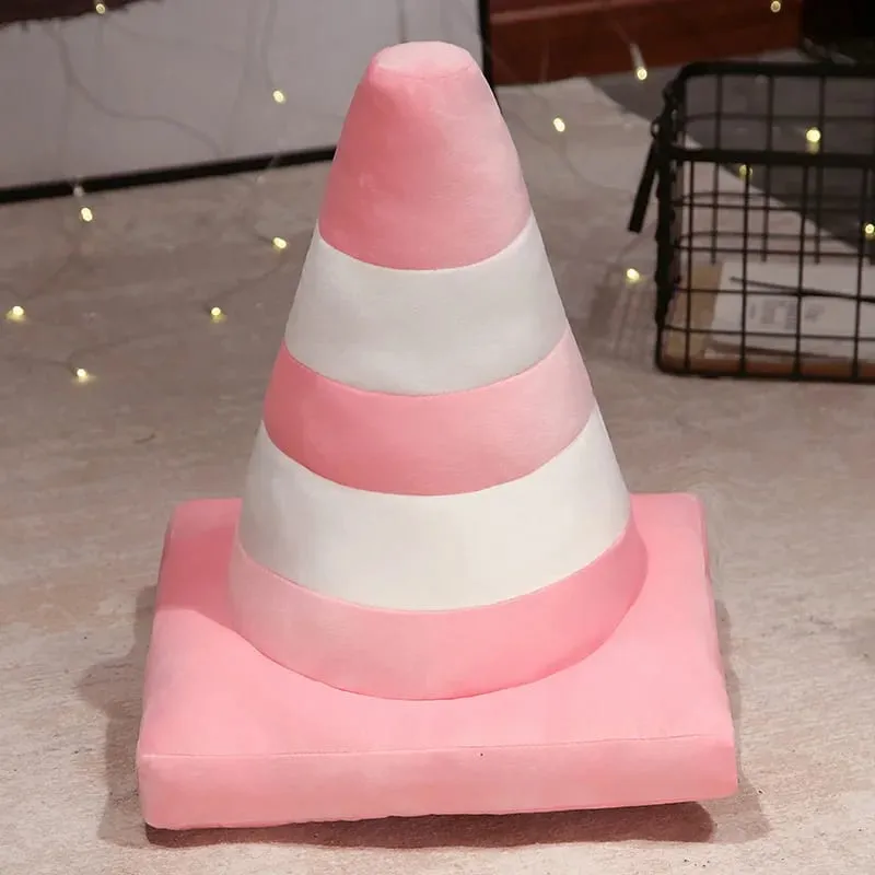 Plush Traffic Pillow Stuffed Car Tyre Roadblock Traffic Cone Signal Lamp STOP Transportation Sign Cushion Decor Plushie Men Gift