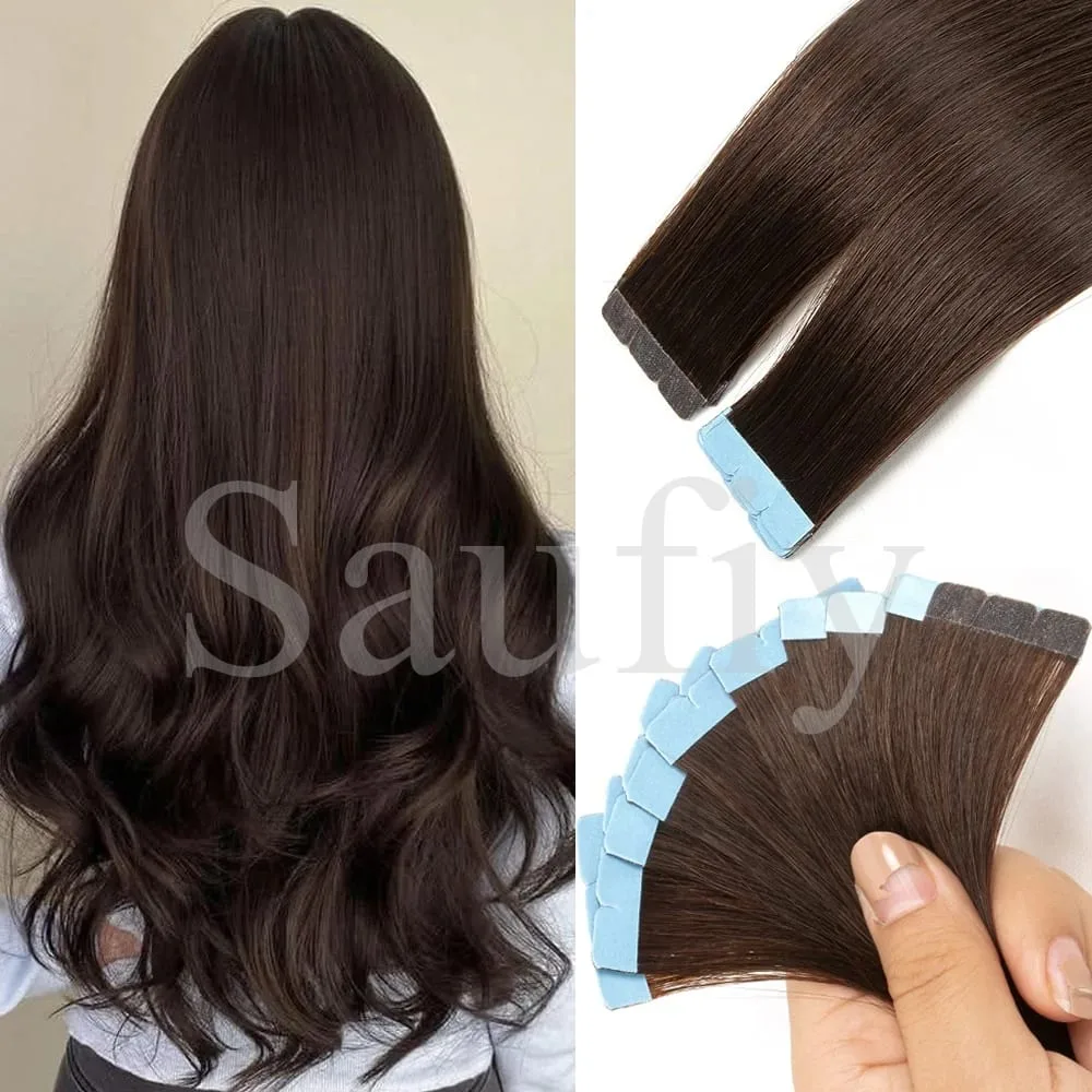 12-20 Zoll Balayge Blonde Mini-Tape-in-Echthaarverlängerungen, doppelseitig, unsichtbar, nahtlos, Tape-Ins-Haar, 10 Stück/Packung, natürlich, gerade, schwarz-blond, Balayge-braun, Mini-Tape-in-Haarverlängerungen