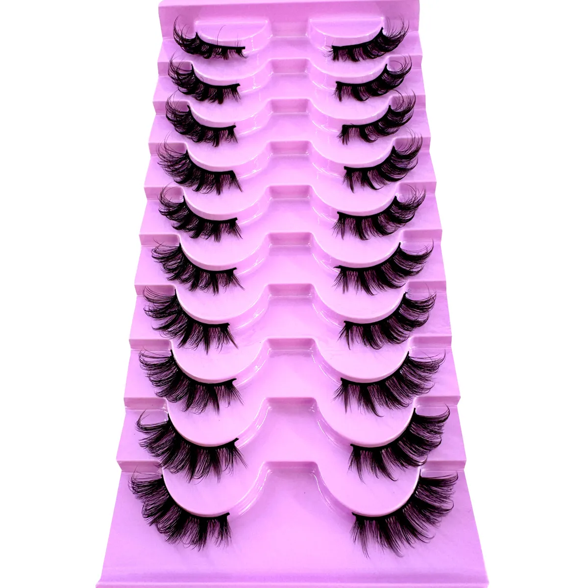 Demi-Cils 10 paires Demi-Cils doux naturel Cils yeux de chat outil de maquillage Faux Cils Extension moelleux Faux Cils — image 5