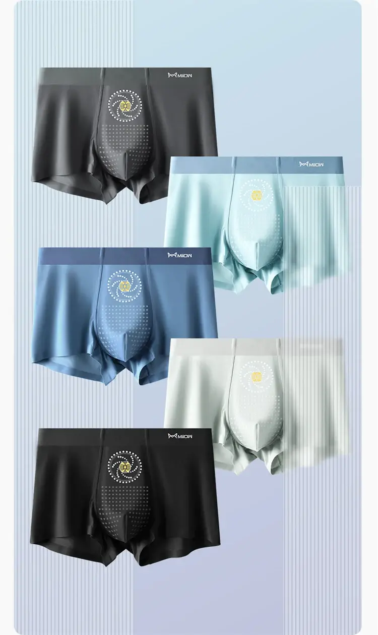 MiiOW 3Pcs Seamless Ice Silk Men Boxers Mulberry Silk Antibacterial Underwear for Men Panties Breathable Man Underpants Boxers — image 10