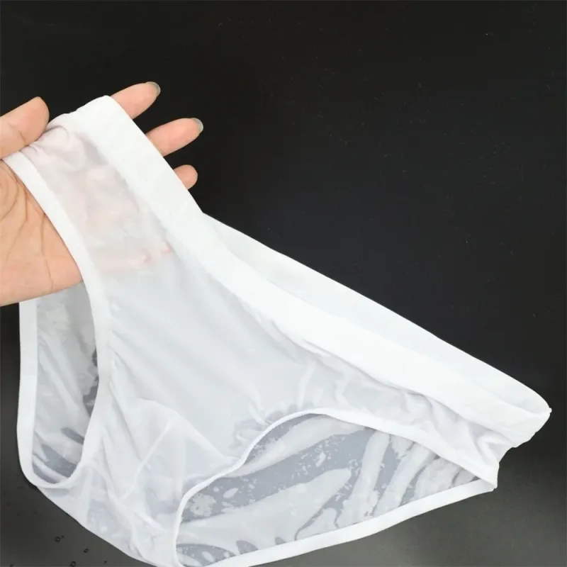 Solid Color Pouch Underwear Men Bulge Lift Panties Lingerie Low Rise Plus Size Ice Silk Male Comfortable Briefs — image 8