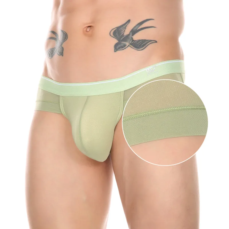 New sissy Men's panties Super Soft Comfortable Underwear Ice Silk Sheer Mesh Men's Briefs Printed Shorts Low-Waist Underpants — image 3