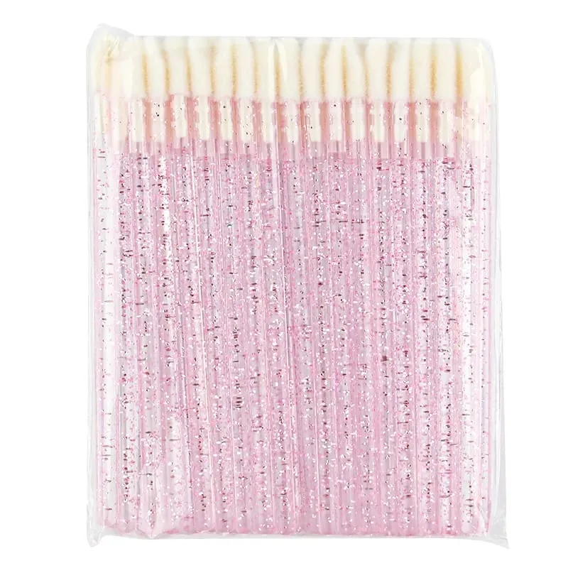 50 Pcs Lip Brush Crystal Eyelash Extension Brushes Mascara Applicator Lipstick Wands Set Women MakeUp Brushes Tools — image 8