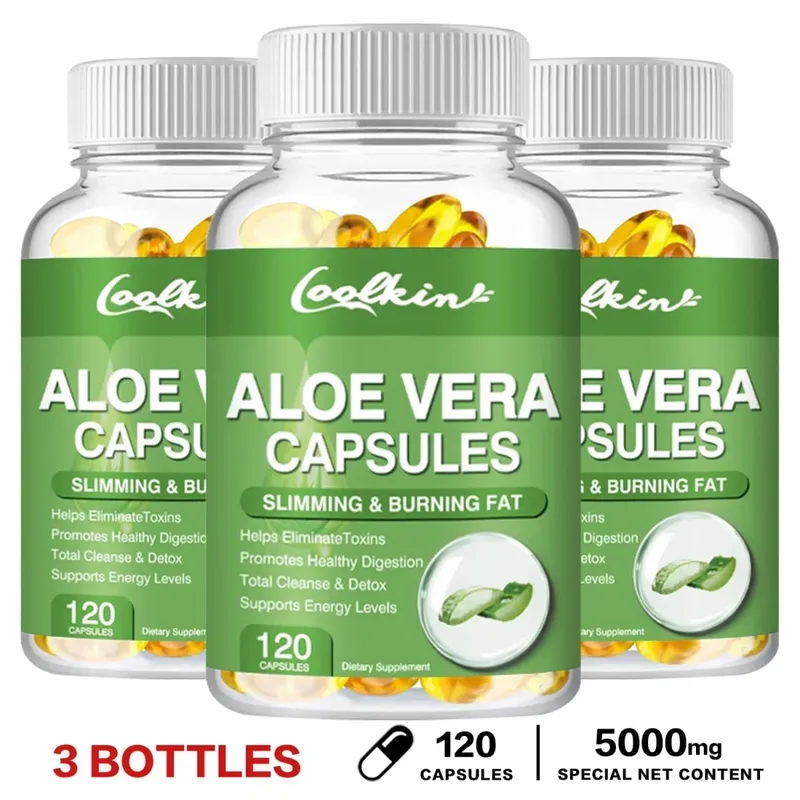 Aloe Vera Extract Capsules - Supports Intestinal Digestive and Immune Health Relieves Constipation and Balances Stomach AcidSu