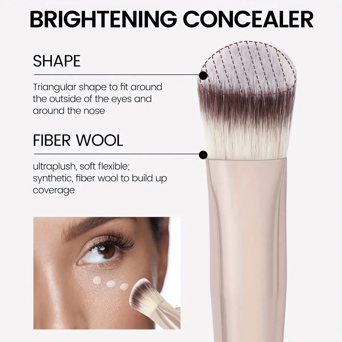 Premium Concealer Brush Triangle Brush Head Bulu Sintetik Lembut Sesuai untuk Kulit — image 4