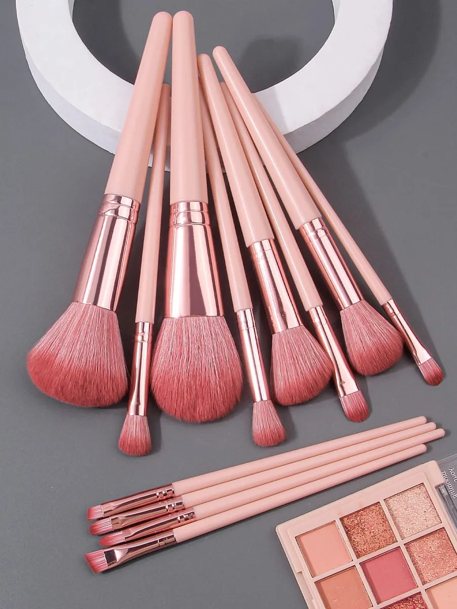 Portable Makeup Brushes 12pc Makeup Brush Set Synthetic Foundation Brush Powder Contour Eyeshadow Liner Blending Highlight — image 4