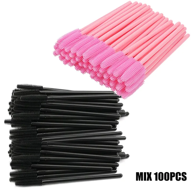 50/100pcs Eyelash Brush Silicone Eyelashes Brushes Mascara Wands Applicators For Woman Lash Eyebrows Cosmetic Makeup Tool — image 14