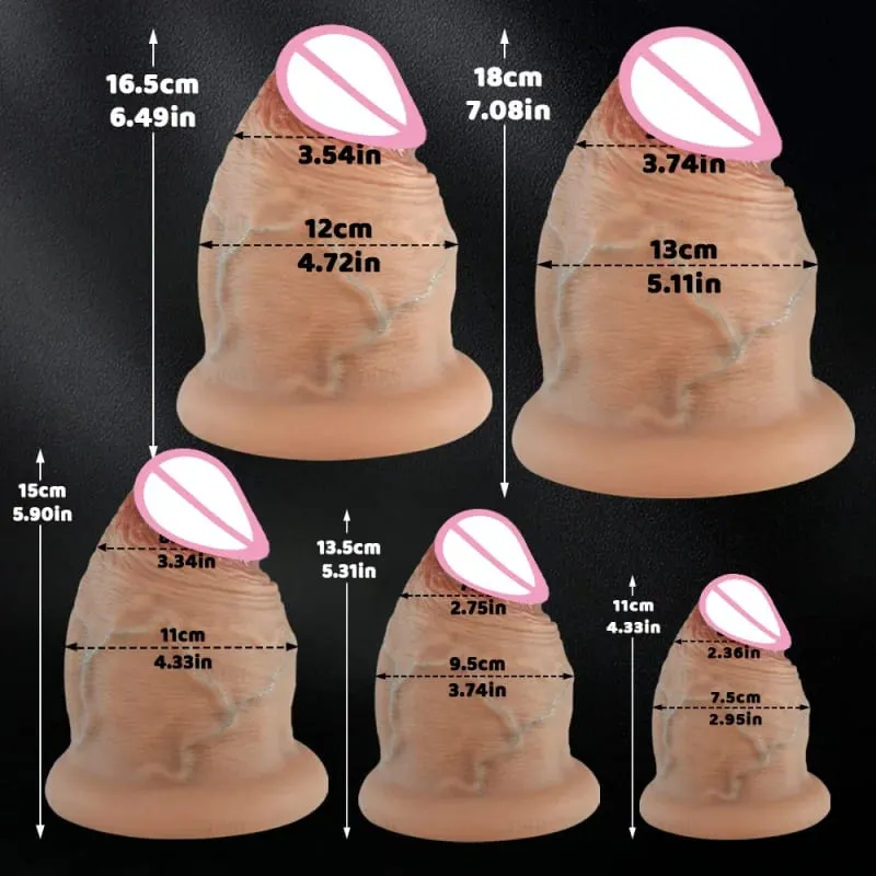 5 Größen Silikondildos Butt Plug Dicker Analplug Realistischer Riesiger Dicker Dildo Mit Saugnapf Erwachsene Spielzeug Sexspielzeug Für Frauen Mann — image 3