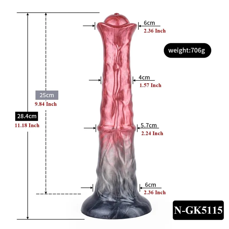 Dildo Kuda Silikon Palam Dubur Zakar Panjang Simpul Besar G-spot Perangsang Faraj dengan Cawan Sedut Mainan Seks Dewasa untuk Wanita Lelaki