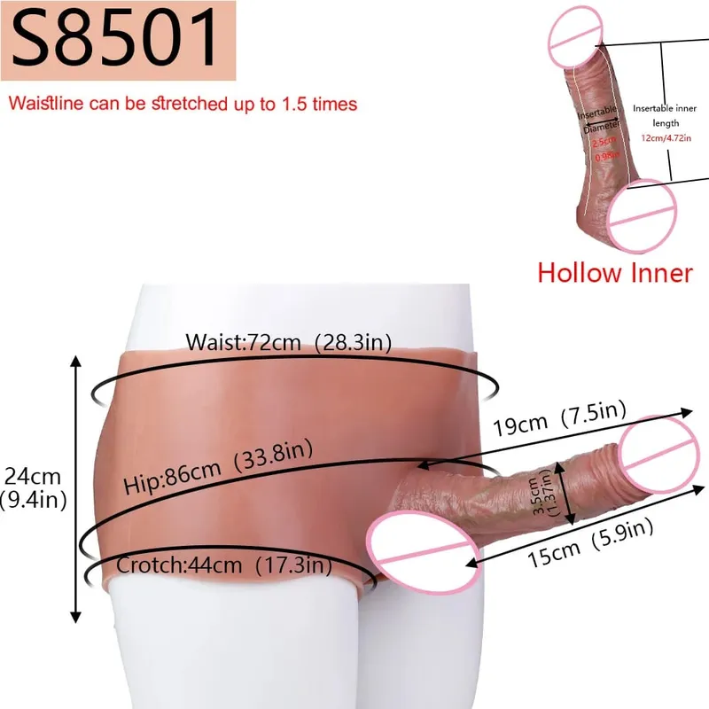 2 Colors Huge Hollow Dildo Pants High Waist Strap-On Penis Extender насадка на член For Men Delay Ejaculation Ultra Dildo — image 8