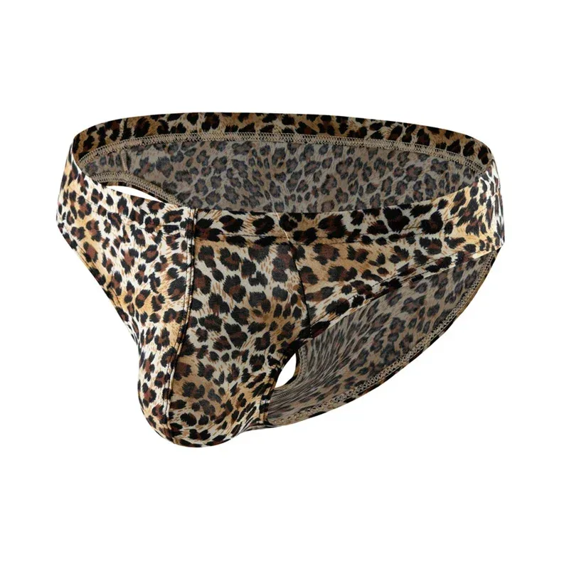 Sexy Men's Briefs Underwear Leopard Pattern Low Waist Soft Slip Briefs Lingerie Underpants Pouch Tangas Sexis De Hombre