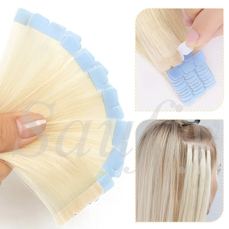 12-20 Zoll Balayge Blonde Mini-Tape-in-Echthaarverlängerungen, doppelseitig, unsichtbar, nahtlos, Tape-Ins-Haar, 10 Stück/Packung, natürlich, gerade, schwarz-blond, Balayge-braun, Mini-Tape-in-Haarverlängerungen