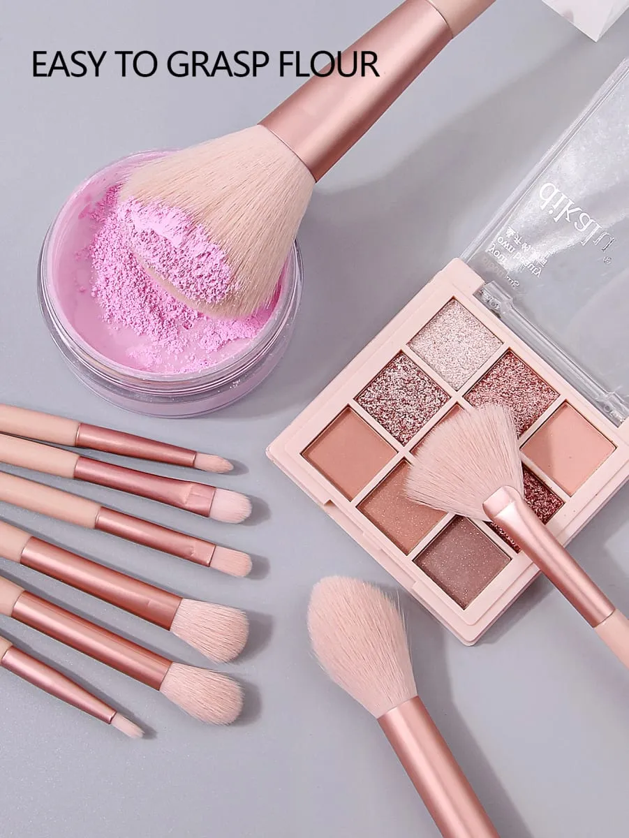 12Pcs Pink Makeup Brush Set Make Up Concealer Blush Powder Brushes Eye Shadow Highlighter Foundation Brush Cosmetic Beauty Tools — image 4