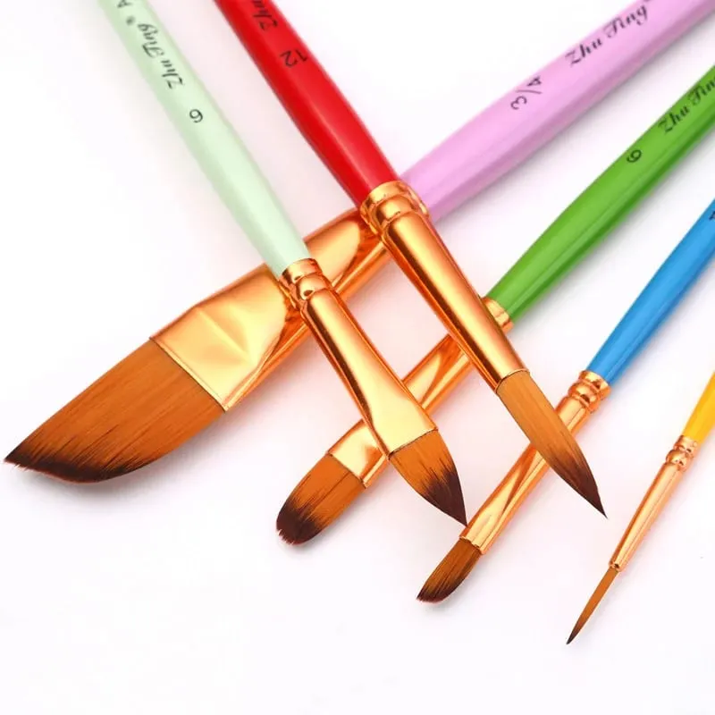 6 Pcs Professional Multi-functional Face Body Paint Brushes Set Artist Watercolor Painting Tool Makeup Brush — image 2