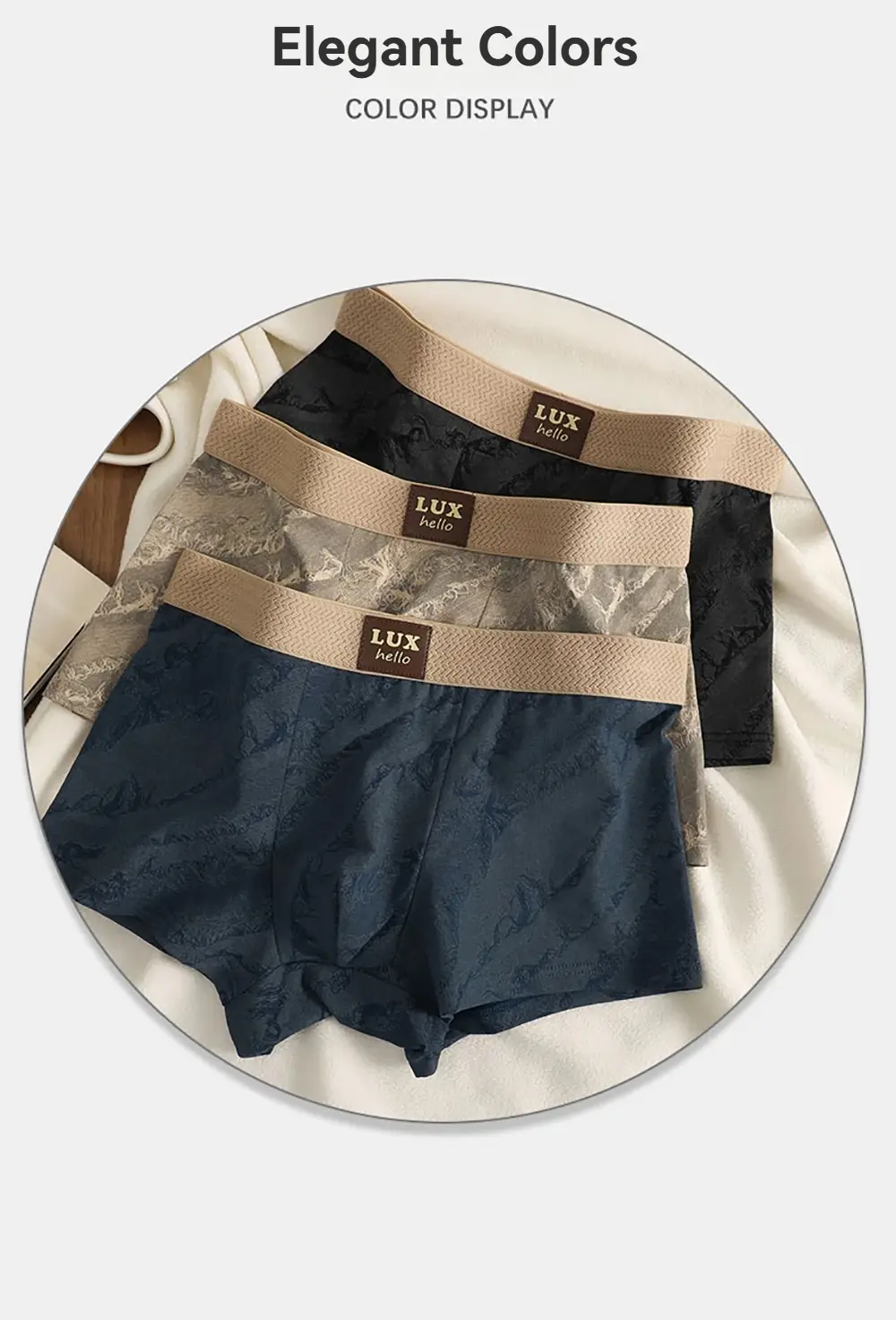 3 stks/pak 100% Katoen Luxe Print Boxers Hombre 3D Mesh Ademend Antibacteriële Pouch Ondergoed Comfortabele Zachte Heren Slipje — image 6