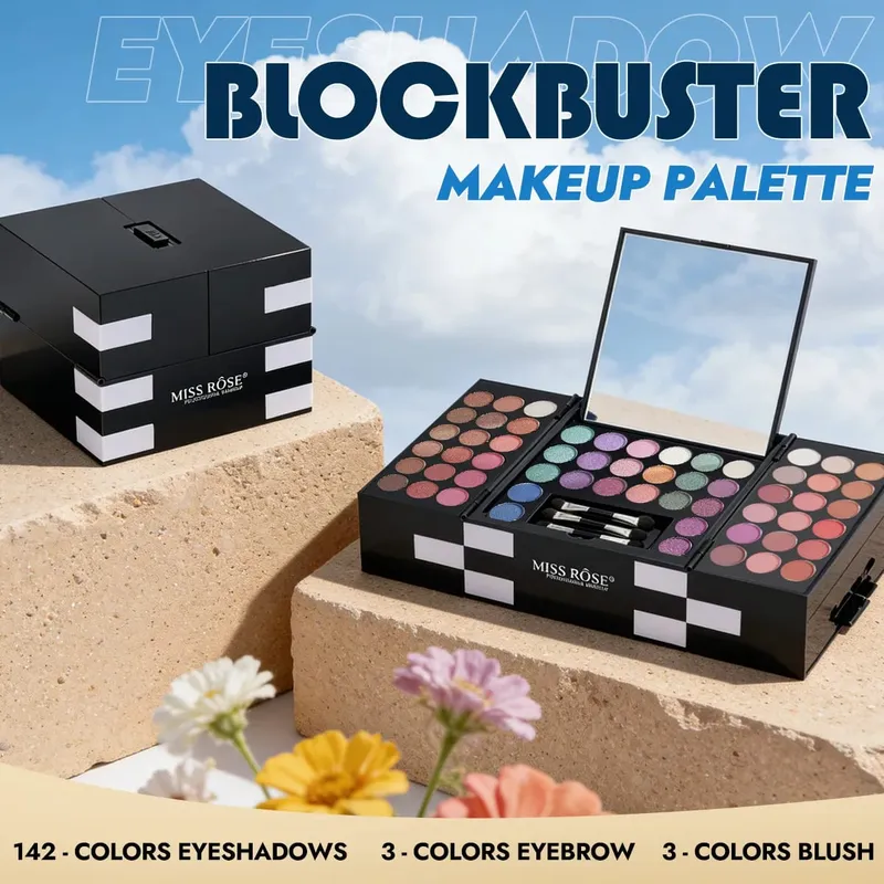 Multi-functional Makeup Box With Mirror Pro Eye Shadow Palette Set For Stage Make up Practical Cosmetic Kit For Makeup