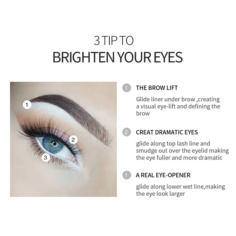 Eyeliner Pencil Eye Styling Pen Professional Portable Quick-dry Eye Liner Pen White for Female Make Up Beauty Cosmetics Tools — image 5