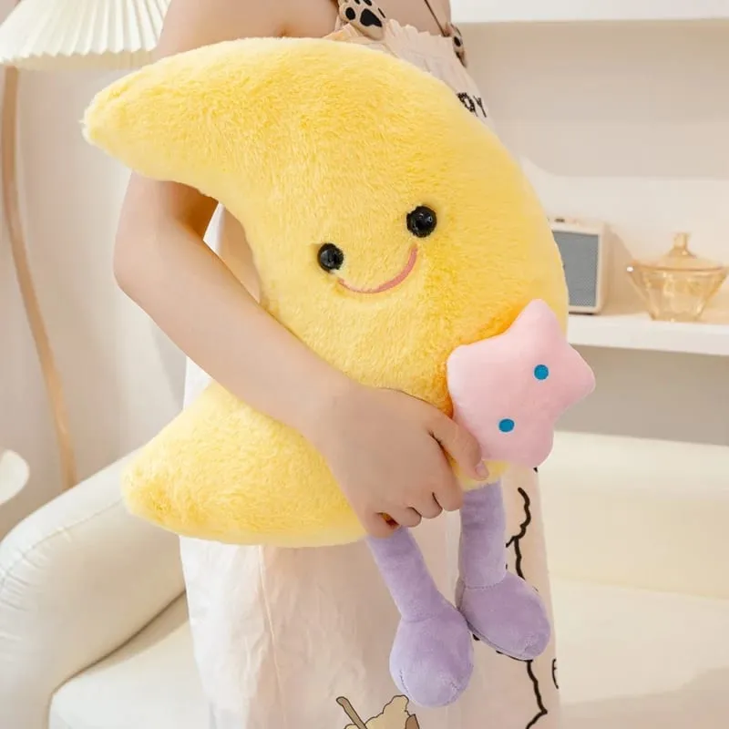Lovely Smile Moon and Cloud Plush Pillow Comfortable Sofa Cushion Stuffed Soft Doll Home Car Decor Gift — image 4