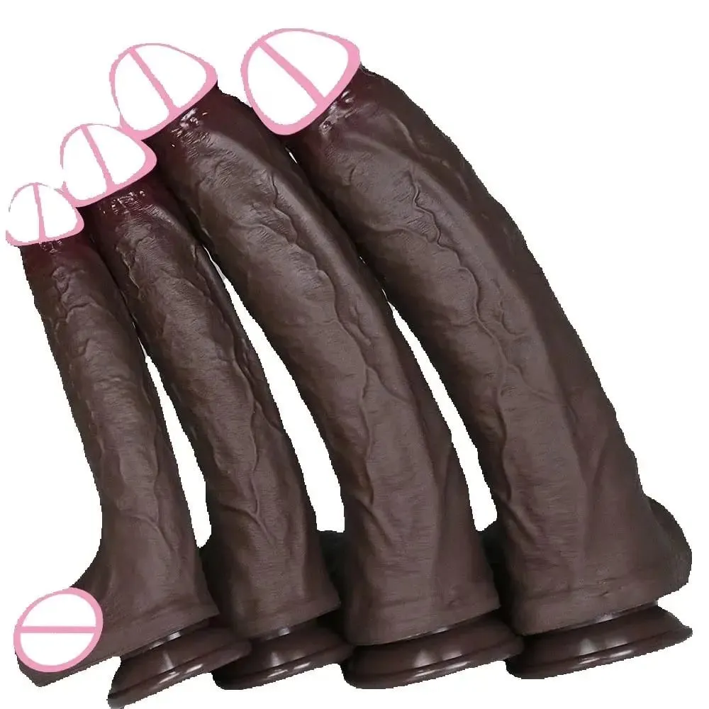 4 størrelser Realistisk blød stor dildo Dobbelt silikone sugekop penis par Onani Kæmpe pik Kvinde Mand Anal Voksen Sexlegetøj — image 1
