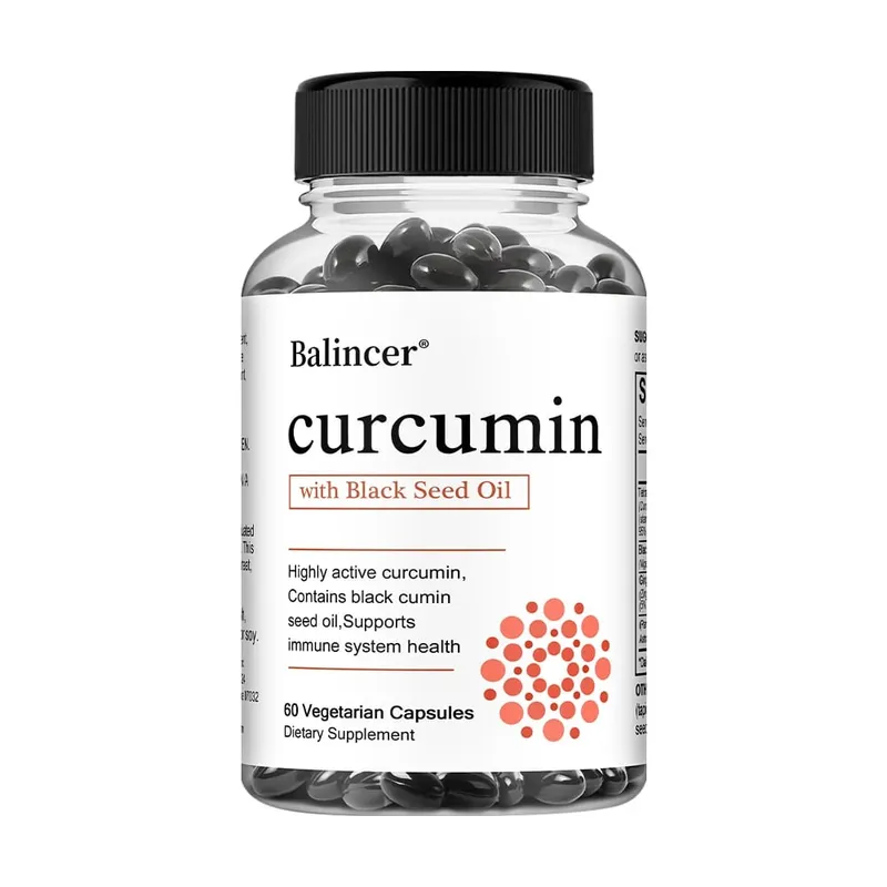 Turmeric Curcumin Capsules Supplement with Black Seed Oil Extract for Joint Digestive & Immune Support Brain Cognition — image 9