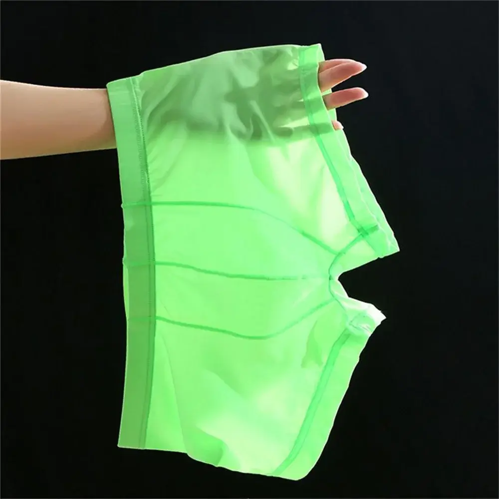 Cool Men's Ice Silk U Convex Underwear Summer Ultra-thin Transparent Boxer Shorts Sexy Male Trunks Plus Size M-XXL — image 9