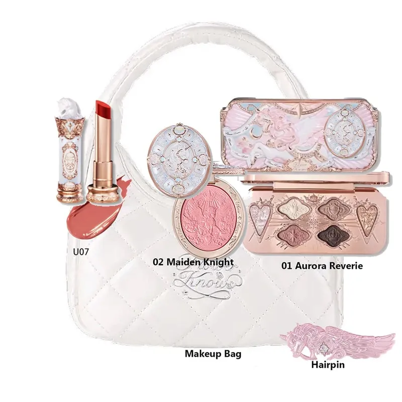 Flowerknows All In One Mackup Set Gift Box Flower Knows Glitter Eye Shadow Palette Blusher Long Lasting Gloss Lipstick With Bag — image 11