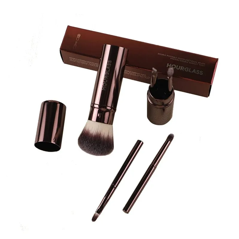 Zandloper Makeup Brush-1018 Multifunctionele set van 5 borstels Losse poederborstel Lippenseel Wenkbrauwborstel Draagbare make-upborstel