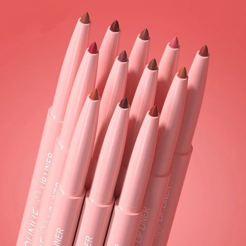 12 Kinds Of Waterproof Lip Liner In Different Colors Matte Finish Easy Coloring Non Fade Color Rendering Lip Gloss Beauty