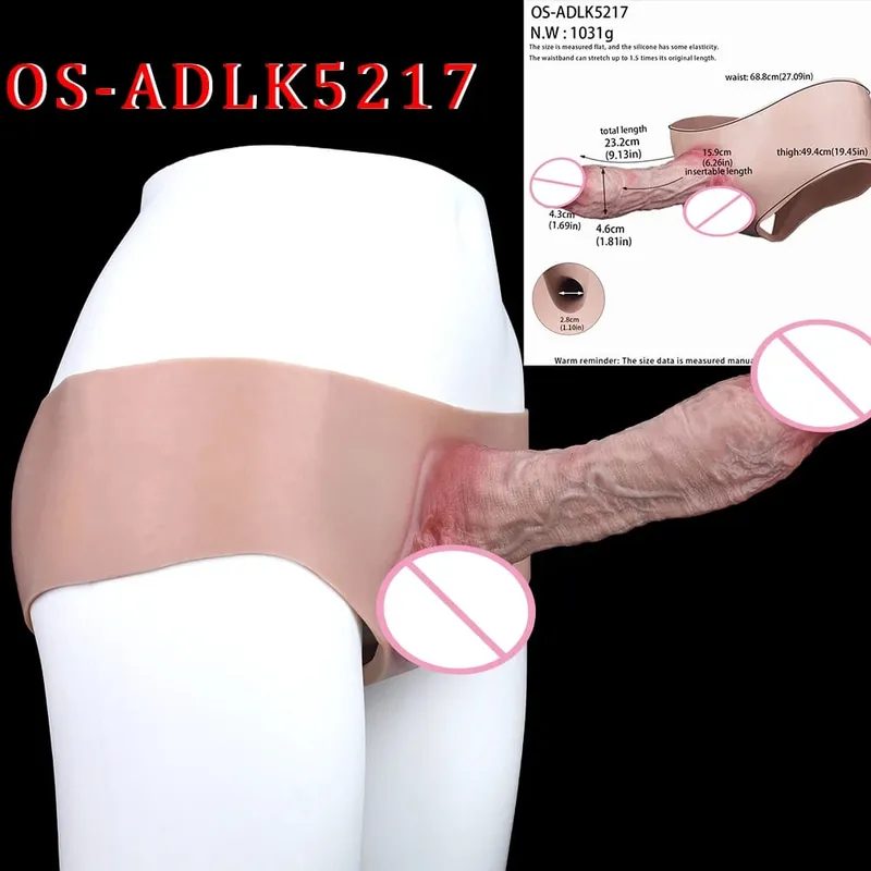 Cintura alta realista pênis manga насадка на член cinta em calcinha vibrador oco silicone extensor pau brinquedo sexual para homem — image 13