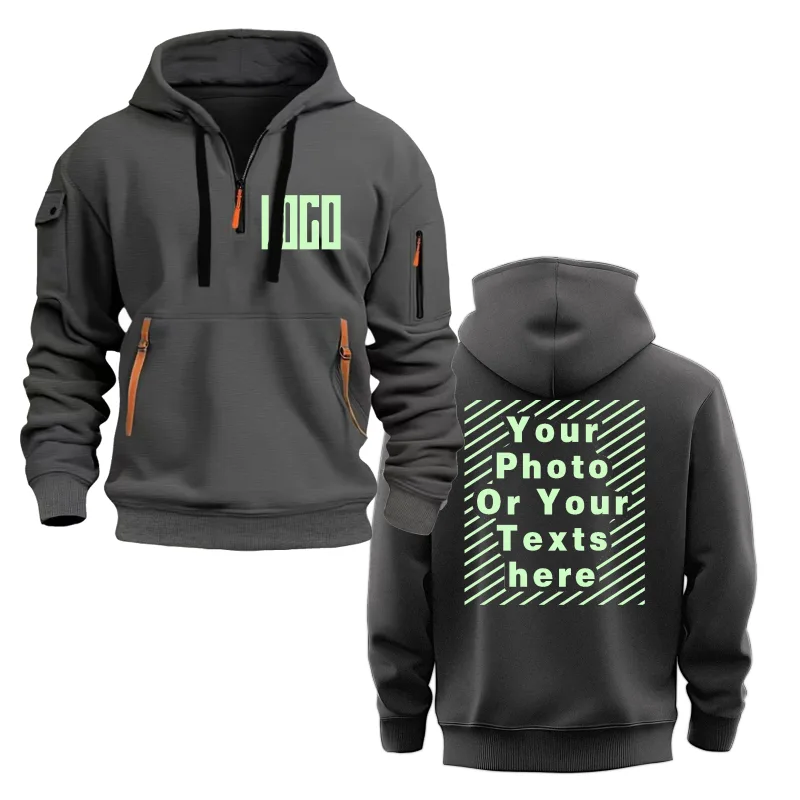 Customized DIY Printed Hoodies for Men and Women, Loose Casual Sportswear with Zipper, Long Sleeved Hoodies with Multiple Pocket — image 15
