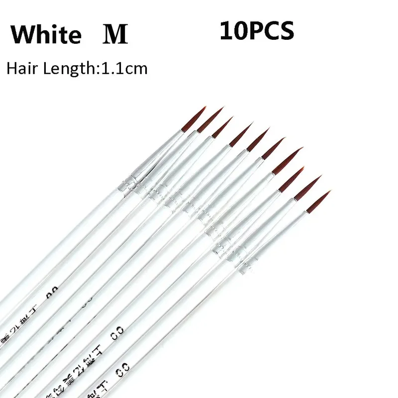 10Pcs Fine Hand Painted Thin Hook Line Pen Drawing Art Pen Nylon Brush Makeup Eyeliner Pen Detail Brush Cosmetics Art Supplies — image 11