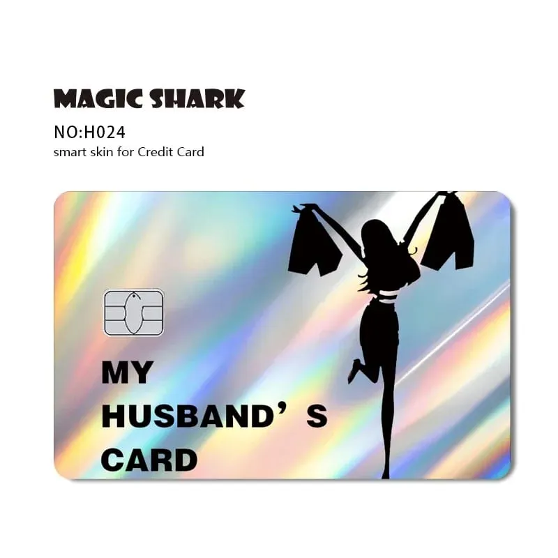Magic Shark Skull Panda Hunter Broke Blue Eyes Dragon Laser Holographic Sticker Cover Film Skin for Credit Bank Debit Card — image 23