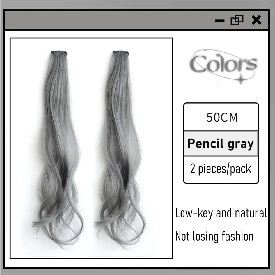 Sintético 2 peças/set 50cm colorido extensões de cabelo encaracolado onda de água rosa/azul/roxo halloween/peruca de natal — image 12