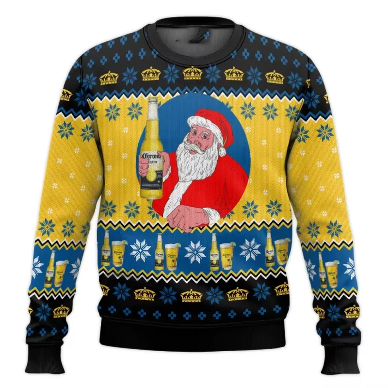 Suéter feio de cerveja Corona Natal cerveja feliz bebendo présente de Natal masculino et feminino grande taille suéter élégant — image 10