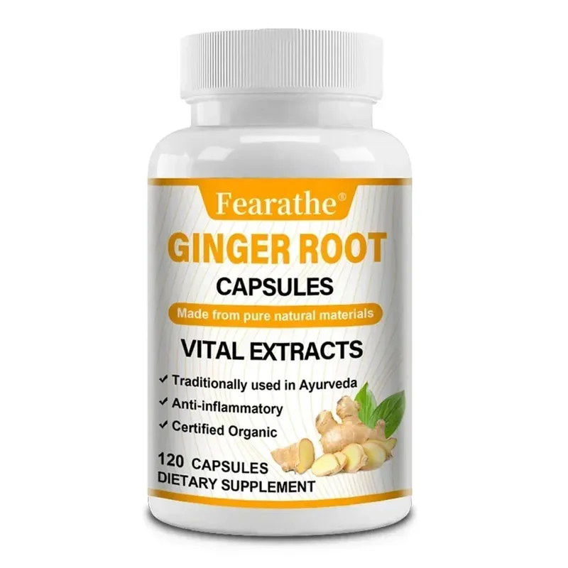 Organic Ginger Root Capsules 1200mg - na may Black Pepper Extract Para sa Joint Health Anti-Inflammation Muscle Immune Health