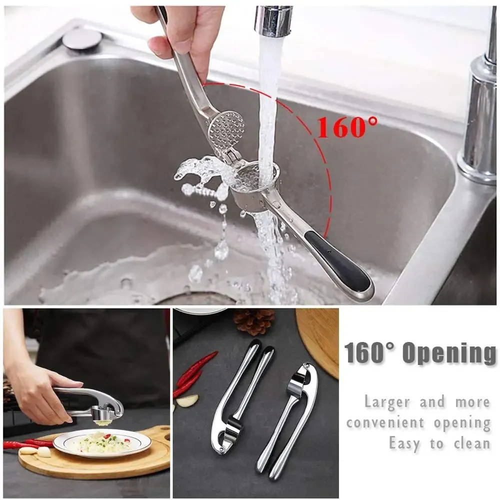 Garlic Press Rocker Zinc Alloy Grinder- Premium Professional Grade Garlic Mincer Crusher Presser Easy Clean Dishwasher Safe — image 3