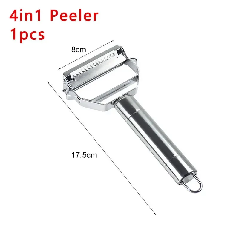 2/4 In 1 Rotary Peeler Multiple-Function Vegetable Fruit Potato Peeler Stainless Steel Peeler Home Kitchen Article Durable — image 10