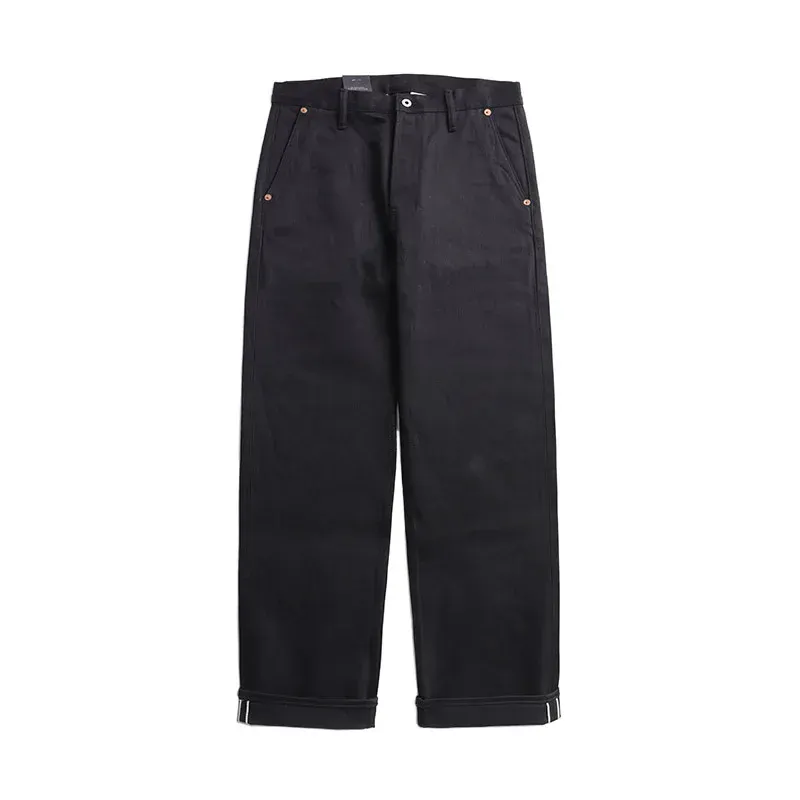 Czerwone czarne męskie dżinsy Tornado o swobodnym kroju Spodnie oficerskie z denimu Selvedge o pojemności 14,5 uncji — image 5