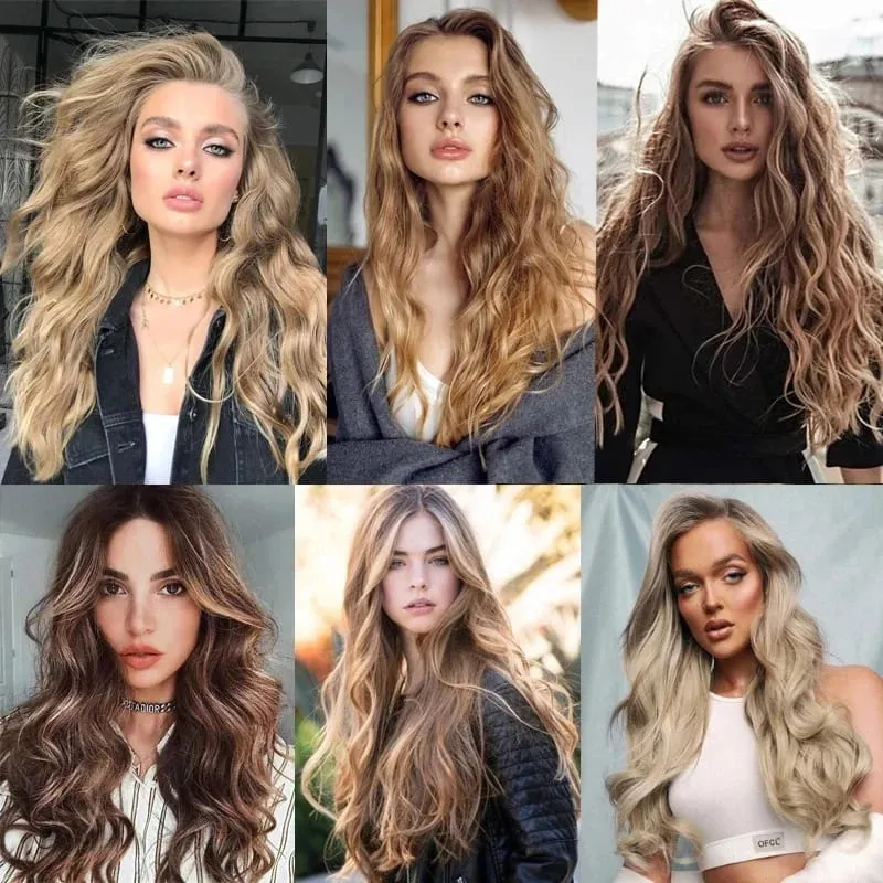 6Pcs/Set 16 Clips Hair Extension Black Long Straight Natural Hair Ombre Hairpiece Heat Resistant Fiber For Women Hairstyle Kpop — image 7