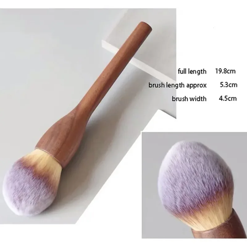 New Retro Wood Handle Makeup Brushes Super Soft Walnut Loose Powder Blush Foundation Contour Brush Cosmetic Makeup Tools — image 12