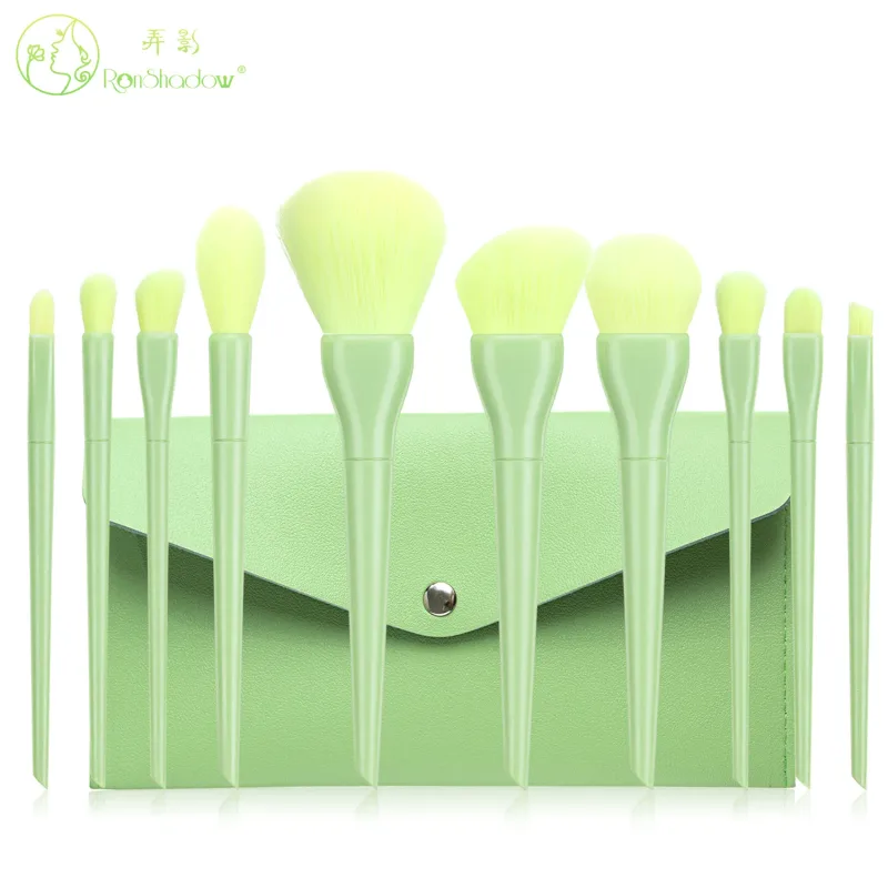 1 Buah Set Kuas Rias dengan Tas Penyimpanan Kuas Sintetis Lembut untuk Bedak Foundation Eyeshadow Blush Wajah Penuh Makeup Perjalanan Harian — image 9