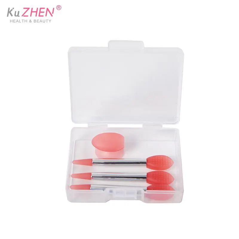 1/3pcs Silicone Lip Balm Lip Mask Brush With Sucker Dust Cover Lipstick Cosmetic Makeup Brushes Lipstick Brush With Storage Box — image 1