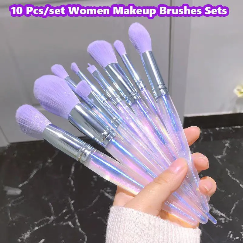10 Pcs/set Fashion Makeup Brushes Sets Eye Shadow Powder Foundation Highlighter Eyebrow Brush Professional Tool — image 6