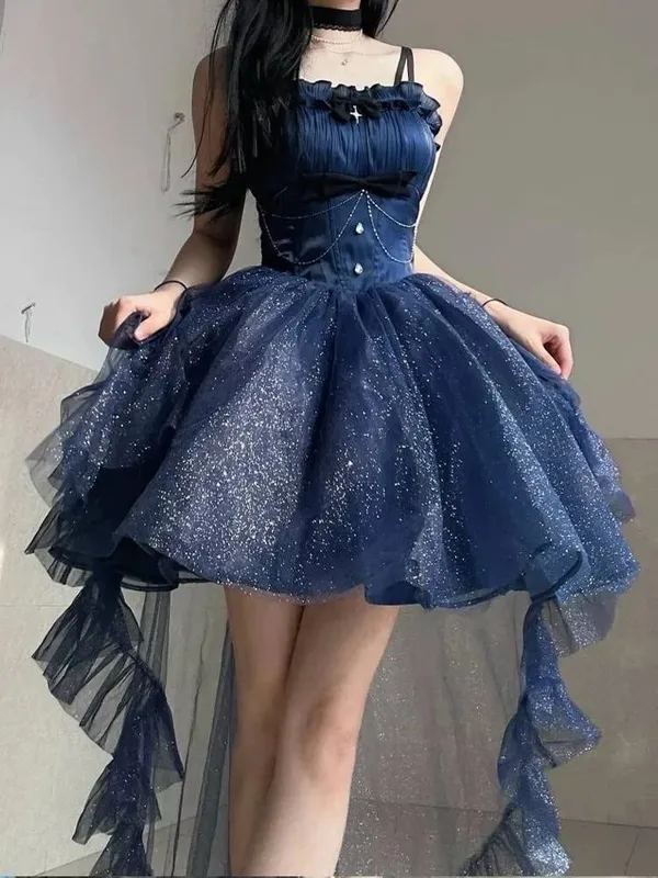 French Style Sweet Halter Dresses for Women Evening Retro Princess Vestidos Mujer Summer Lolita Kawaii Elegant Party Dress — image 2