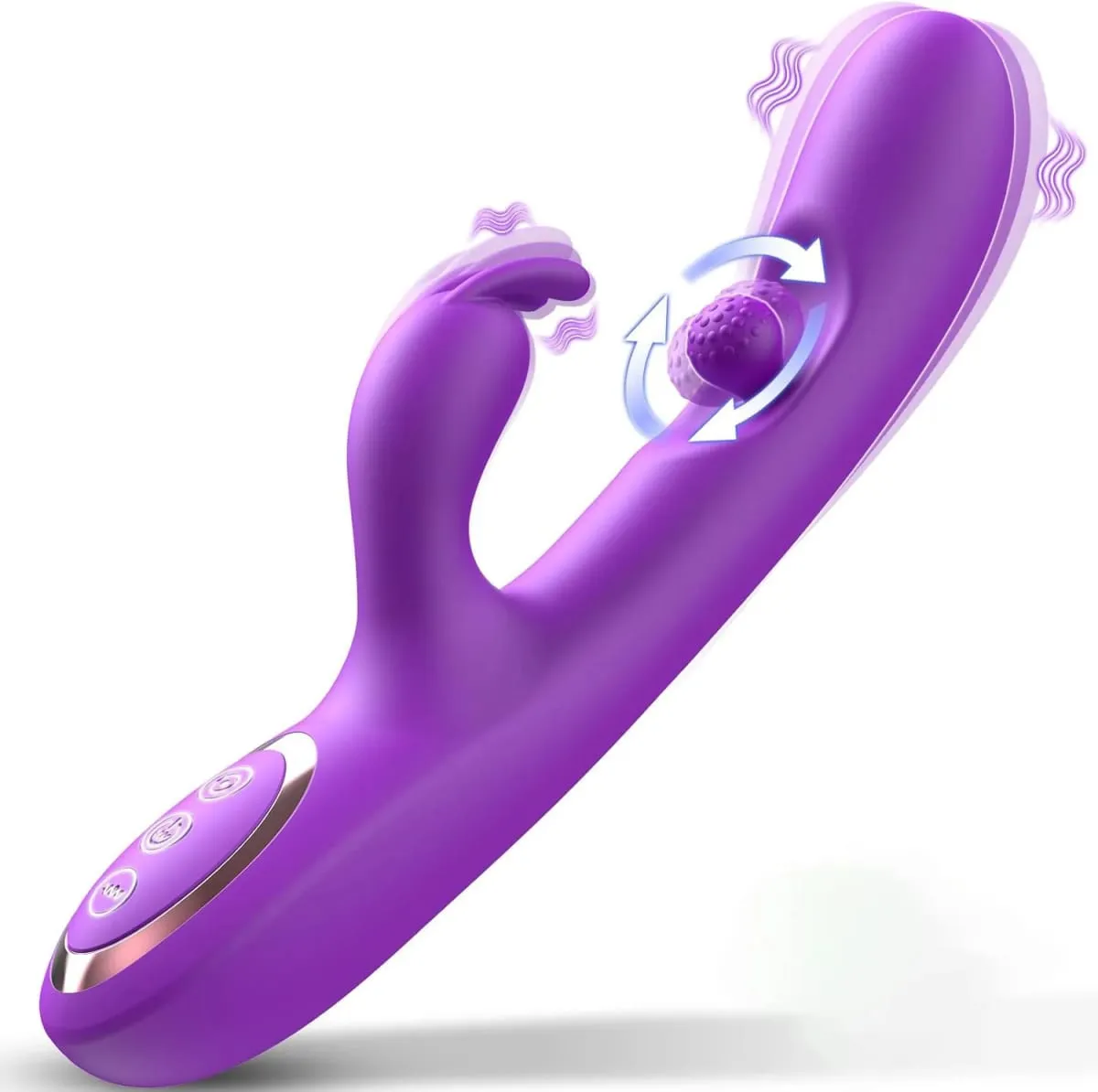 G Spot Dildo Vibrator 3 in 1 360° Rotation Powerful Clitoral Stimulator Soft Silicone Adults Product Sex Toy for Women Couple — image 1