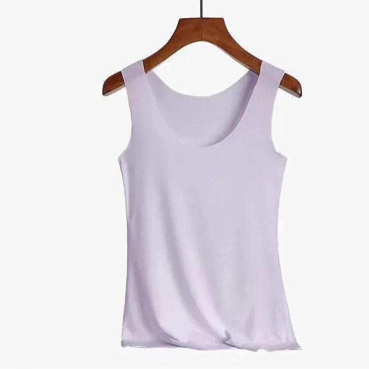 Tank Tops Summer Seamless Ice Silk Vest Women Wear Undershirt Underwear Female Students Korean-Style Slim Strap — image 13