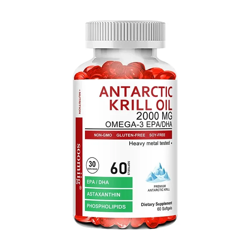 Antarctic Krill Oil 0000 mg + Astaxanthin Contains Omega-3 EPA DHA Supports Heart Brain Health Balances Blood Sugar — image 9