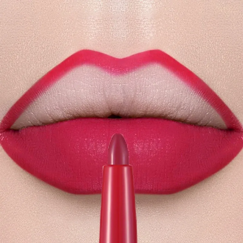 Matte Lip Liner Lipstick Pen Rotating Not Easy To Fade Rose Gold Lipliner Pencil Waterproof Non-Stick Cup Brown Lipliner Makeup — image 14