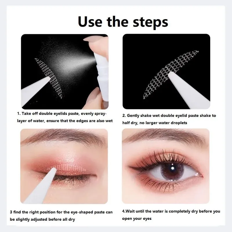 240PCS Eyelid Tape Double Glue Sticker Invisible Double Fold Eyelid Lace Paste Clear Beige Stripe Self-adhesive Eye Makeup Tool — image 5